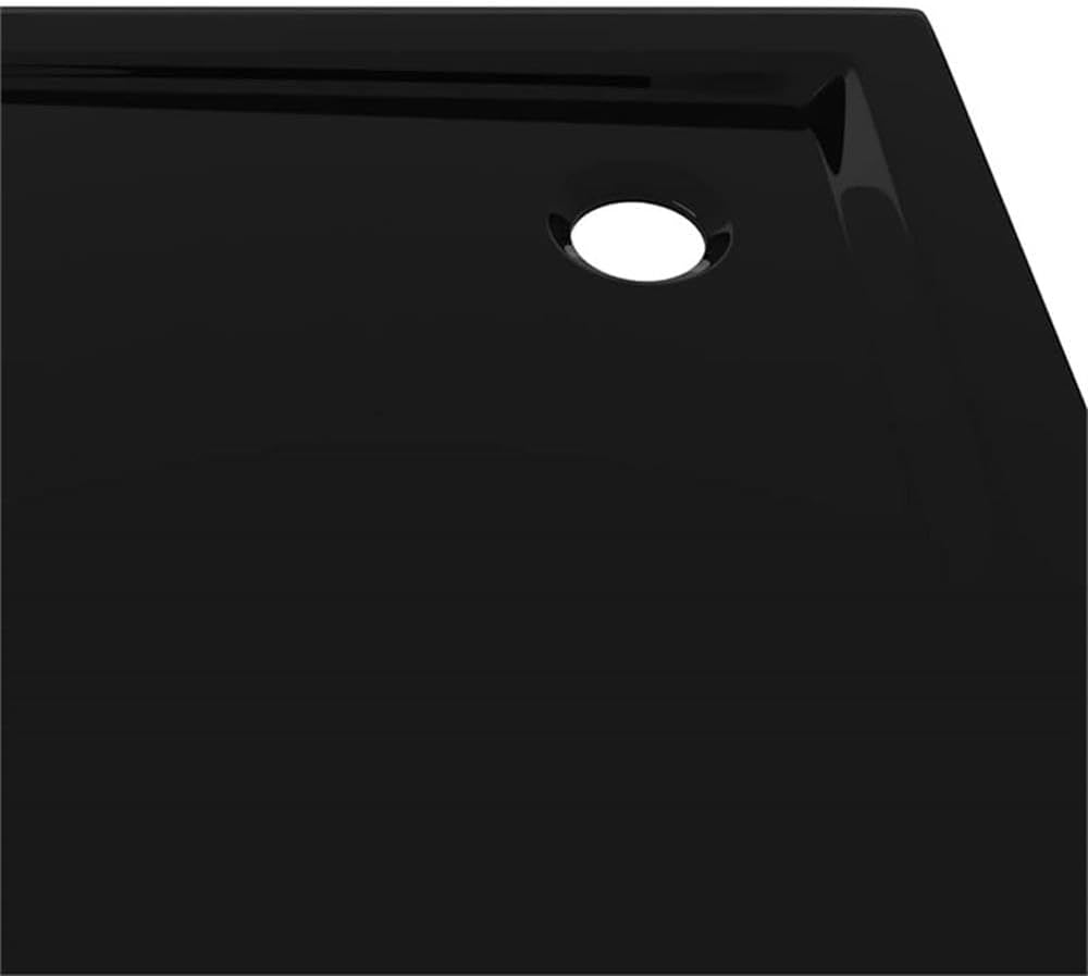 Bowery Hill Contemporary Square Shower Base Tray, 31.5 x 31.5 x 1.6 in, High-Gloss Black ABS with Fiberglass Reinforcement, Low Threshold, Slip-Resistant, Durable Bathroom Fixture for Modern Shower