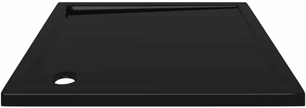 Bowery Hill Contemporary Square Shower Base Tray, 31.5 x 31.5 x 1.6 in, High-Gloss Black ABS with Fiberglass Reinforcement, Low Threshold, Slip-Resistant, Durable Bathroom Fixture for Modern Shower