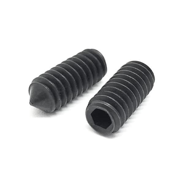 (1000 Pieces) 1/4-28x1/2 Alloy Cone Point Fine Thread Allen Socket Set Screw Black Oxide