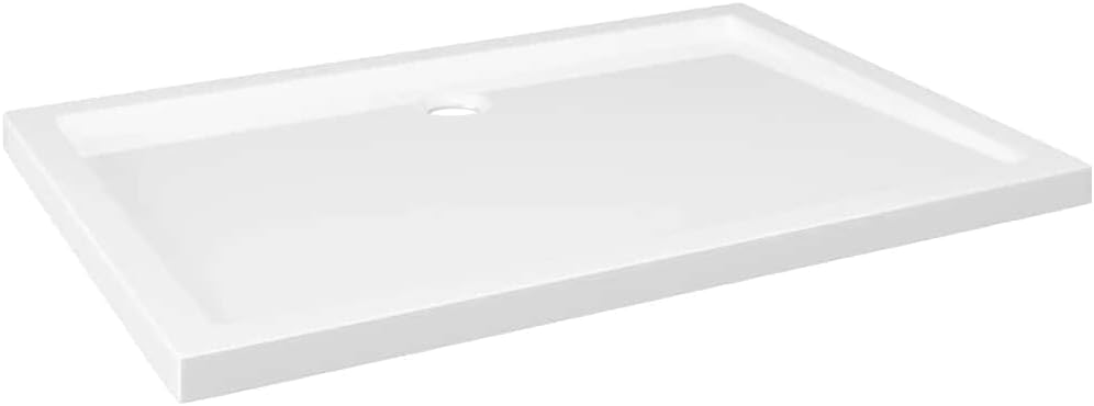 vidaXL Rectangular ABS Shower Base Tray Home Indoor Bathroom Hardware Fixture Plumbing Low Threshold Shower Tray Bath Base White 39.4'