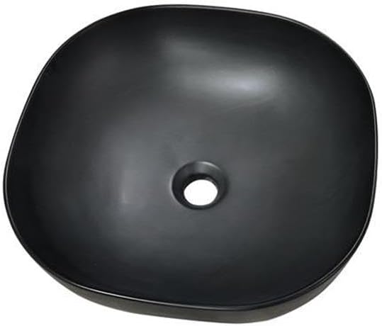 16 x 16 in. Square Matte Black Finish Ceramic Bathroom Vessel Sink