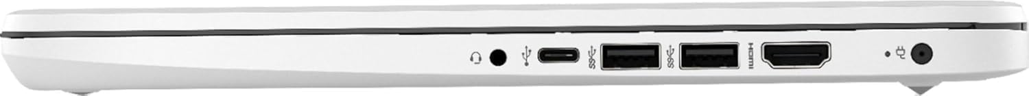 HP 14 inch HD Laptop, Intel Celeron N4500, 4GB DDR4 RAM, 64GB eMMC + 512GB SSD, Windows 11 Home in S Mode, One Year Microsoft 365 Included, WiFi6, Snowflake White with HEX Accessories
