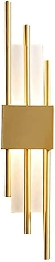KISAD Wall Lighting Fixtures Nordic Wrought Iron Wall Sconce Modern Minimalist Art Wall Light Wall Mounted Lighting Fixture for Bedroom Bathroom Villa Balcony Decoration(White Light,M-Gold)