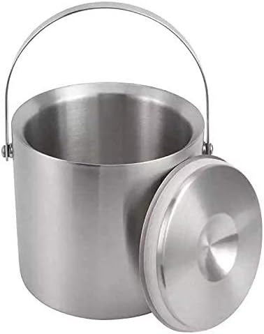 3L Ice Bucket W/Lid, Portable Double Layer Red Wine Ice Bucket, Suitable for Bars, Hotels Parties
