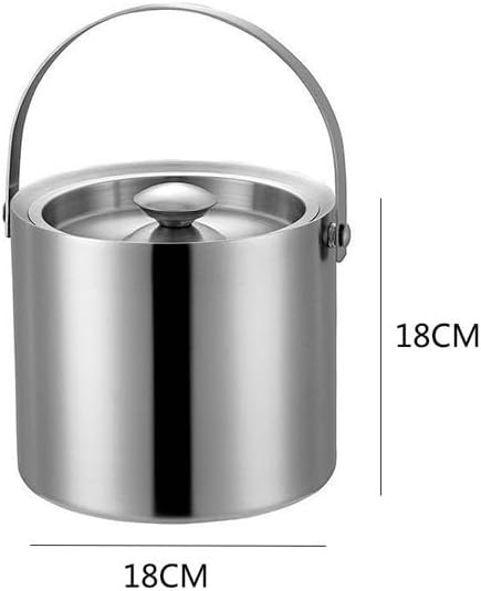 Ice Bucket Ice Bucket for Freezer Stainless Steel European Champagne Bucket Thickened Ice Bucket, Ice Cube Bucket Iced Hotel Bar Red Wine Bucket Ice Buckets Party Cooler Drink Cooler(3L)