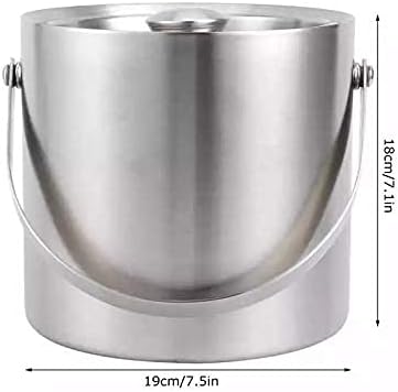 3L Ice Bucket W/Lid, Portable Double Layer Red Wine Ice Bucket, Suitable for Bars, Hotels Parties
