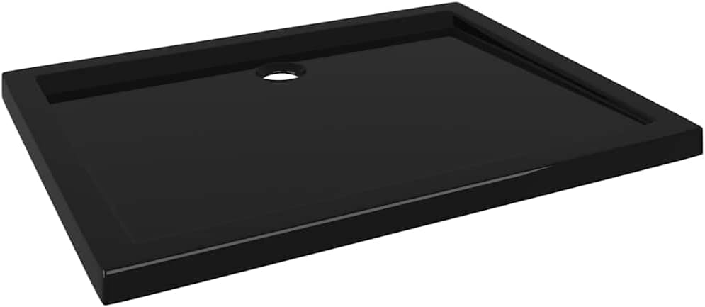 vidaXL Rectangular ABS Shower Base Tray Home Indoor Bath Bathroom Hardware Fixture Plumbing Low Threshold Shower Tray Bath Pan Base Black 27.6'x35.4'