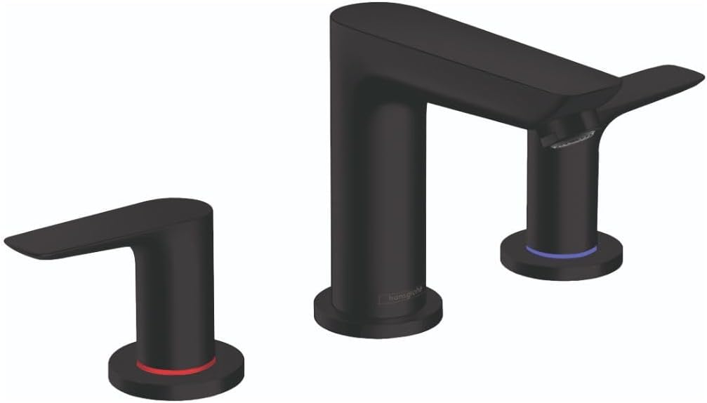 hansgrohe Talis E Modern Easy Install Easy Clean 2-Handle 3-Hole 5-inch Tall Bathroom Sink Faucet in Matte Black, 71733671