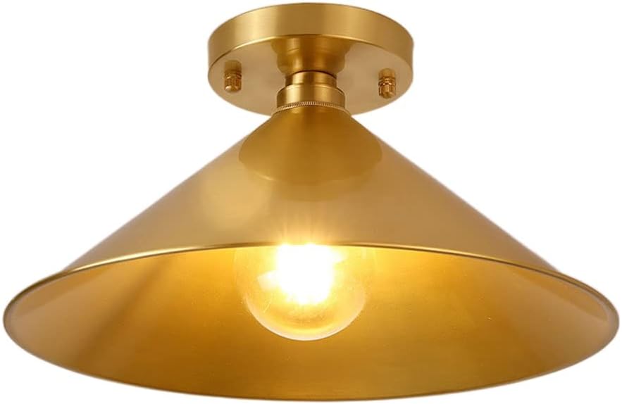 Industrial Style Chandelier Minimalist Ceiling Lamp Fixture Bedroom Flush Mount Light E27 Metal Shade Decoration Lighting Fixtures Amen Retro Brass,C