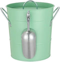 Ice Buckets Bar Stainless Steel Ice Bucket with Lid Portable Ice Bucket Champagne Beer High Color Ice Pellet Bucket Ice Bucket Kits(Green)