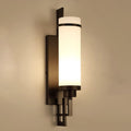 Antique Wrought Iron Wall Sconce with Cylinder Glass Shade, E27 Decorative Hardwired Fixture for Bedroom, Bathroom & Entryway - T-155 (Gold/Black)