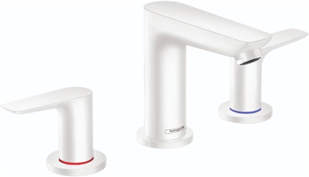 hansgrohe Talis E Modern Easy Install Easy Clean 2-Handle 3-Hole 5-inch Tall Bathroom Sink Faucet in Matte White, 71733701