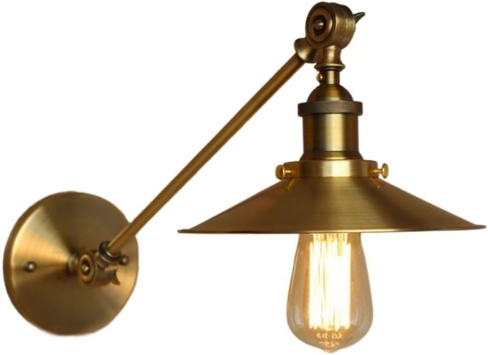 Wall Lights Bathroom Lighting Wrought Iron Bedroom Lighting Retro Wall Lamps Simple Personality Creative Wall Lamps Outdoor Wall Lamps Wall Sconce Light(Brass)
