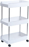 Kitchen Trolley 3/4 Tier Bedroom Snacks Cart Bathroom Storage Rack with Wheels Househlod Standing Shelf (Color : A Size : 1pcs) (A 1pcs)