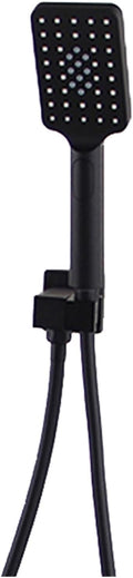 3-Way Handheld Shower Head with Holder and Hose, Wall Mounted Bathroom Shower Fixture, 1 Button 3 Control, Matte Black,(Square)