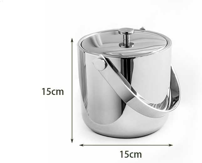 Ice Bucket Ice Bucket for Freezer Stainless Steel Ice Bucket, Bar Counter Cocktail Shaker Ice Bucket, Home Red Wine Ice Storage Bucket Ice Buckets Party Cooler Drink Cooler