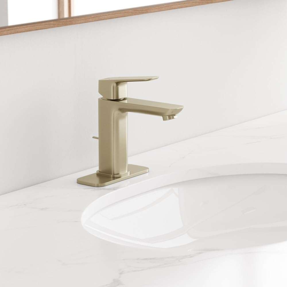 Grohe 101920EN00 Cubeo Single Hole Single Handle M-Size Bathroom Faucet, 1.2 GPM, Brushed Nickel