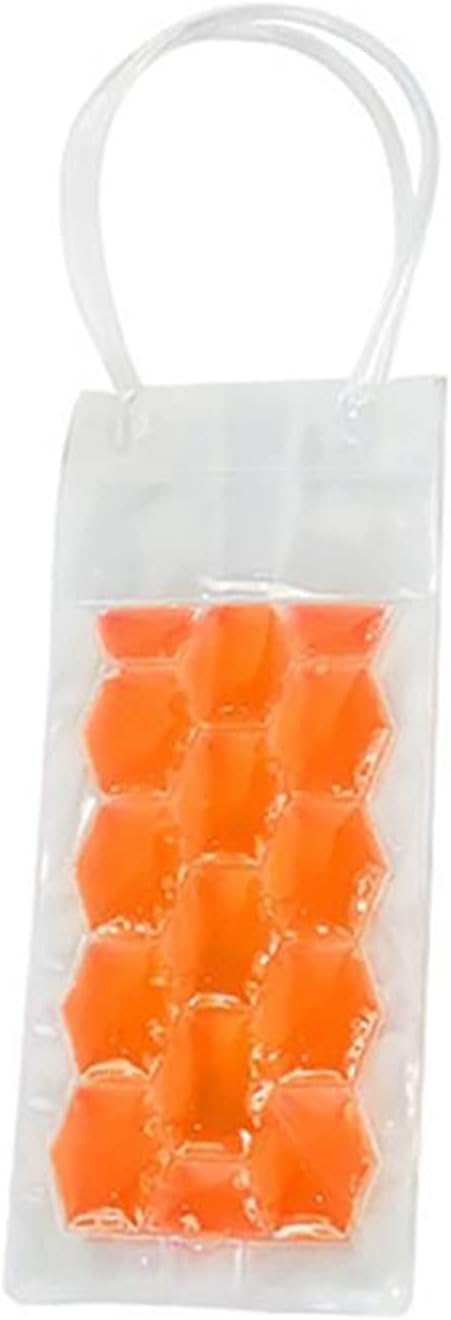 Ice Buckets Simple Portable Ice Bag White Wine Ice Cold Tool Freezer Bag Out Refrigerated Cooler Ice Bag Beer Beverage Cooling Ice Bucket Kits (Color : Orange)