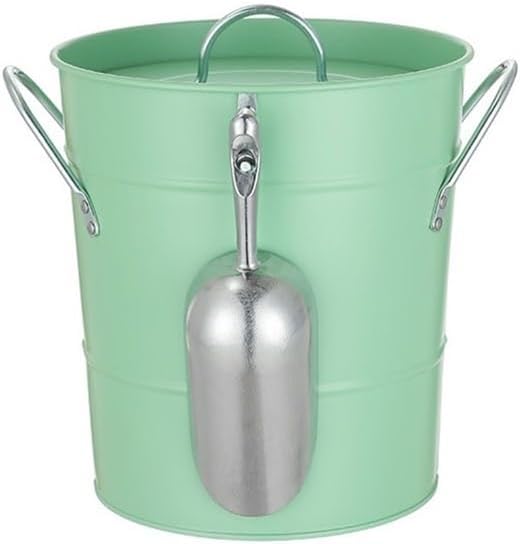 Ice Bucket Bar Stainless Steel Ice Bucket with Lid Portable Ice Bucket Champagne Beer High Color Ice Pellet Bucket(Green)