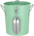 Ice Bucket Bar Stainless Steel Ice Bucket with Lid Portable Ice Bucket Champagne Beer High Color Ice Pellet Bucket(Green)