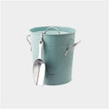 Ice Bucket Ice Bucket Cooler Wrought Iron Bar Beer Champagne Ice Bucket with Lid Small Ice Bucket White Blue Red Aluminum Color with Ice Shovel Ice Buckets for Cocktail Bar (Color : Blu)