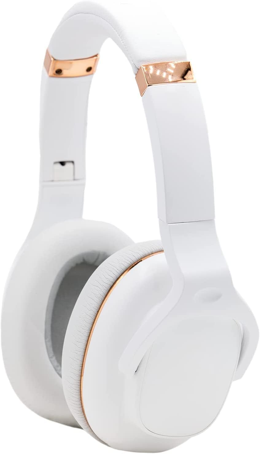 WAVV Element Active Noise Cancelling Headphones Wireless Over Ear Bluetooth Headphones with Microphone, Deep Bass, Quick Charge 40H Playtime, Comfortable Ear Pads for Cellphone/TV/PC/Laptop – White