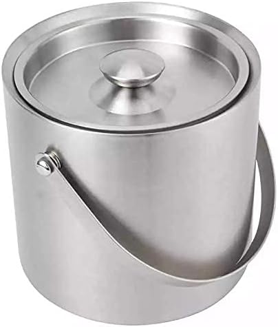 3L Ice Bucket W/Lid, Portable Double Layer Red Wine Ice Bucket, Suitable for Bars, Hotels Parties