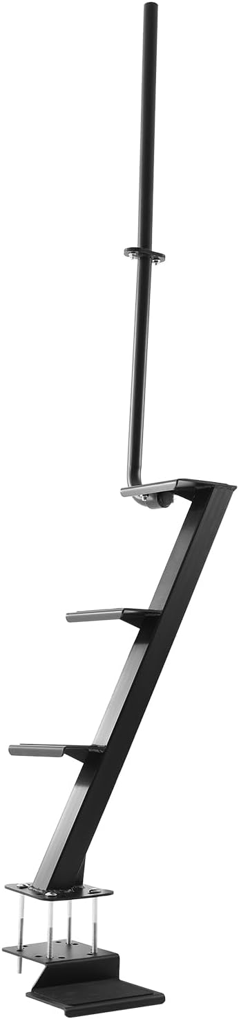 VEVOR Boat Trailer Steps, 4-Step, Heavy-Duty Boat Trailer Steps with Handle, Non-Slip Surface, 3 Mounting Angle Options, Carbon Steel Ladder Suitable for 3' x 3'/3' x 5'/4' x 4' Frame, Bottom Mounting