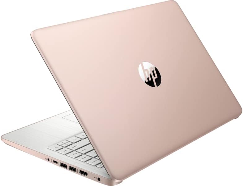 HP Laptop 14-dq0012ds 14' Intel Celeron N4020 4 GB Memory; 64 GB eMMC Storage Windows 11 S Pale Rose Gold (Renewed)