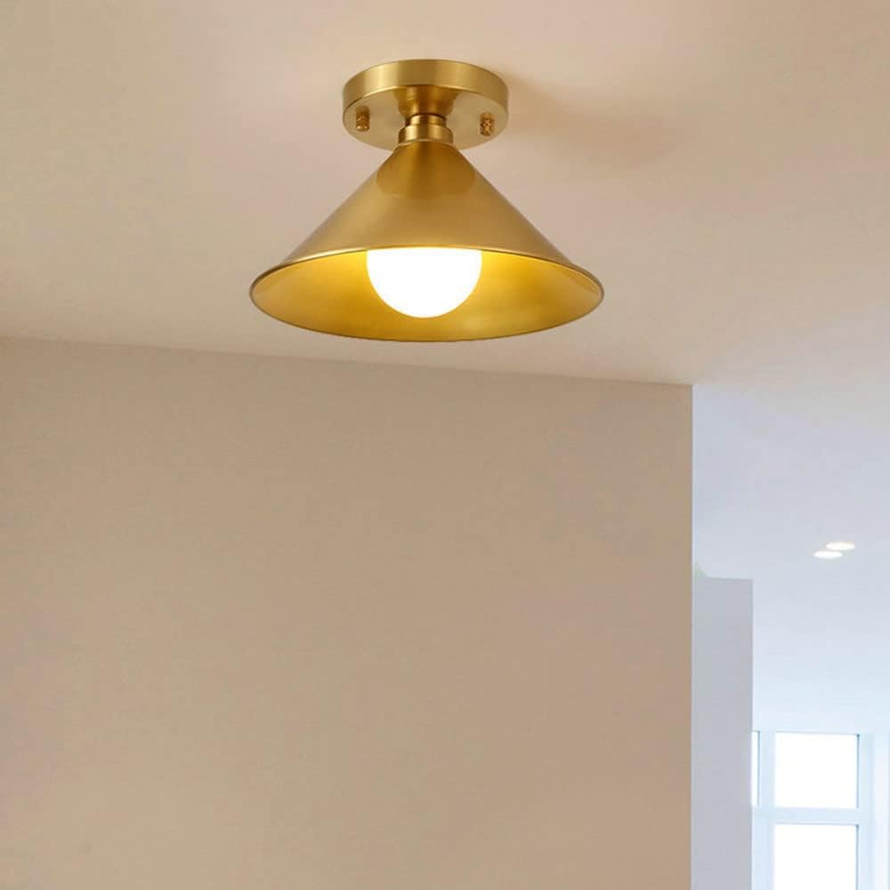 Industrial Style Chandelier Minimalist Ceiling Lamp Fixture Bedroom Flush Mount Light E27 Metal Shade Decoration Lighting Fixtures Amen Retro Brass,C