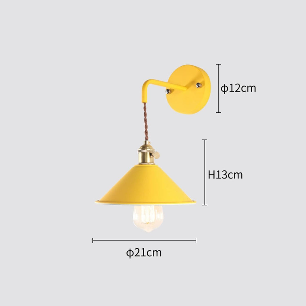 Nordic Wall Sconce Lamps, E26 Edison Copper Wall Mounted Lighting, Macaron Wall Lamp Fixture Bedside & Bathroom Vanity Lights with Frosted Paint Body