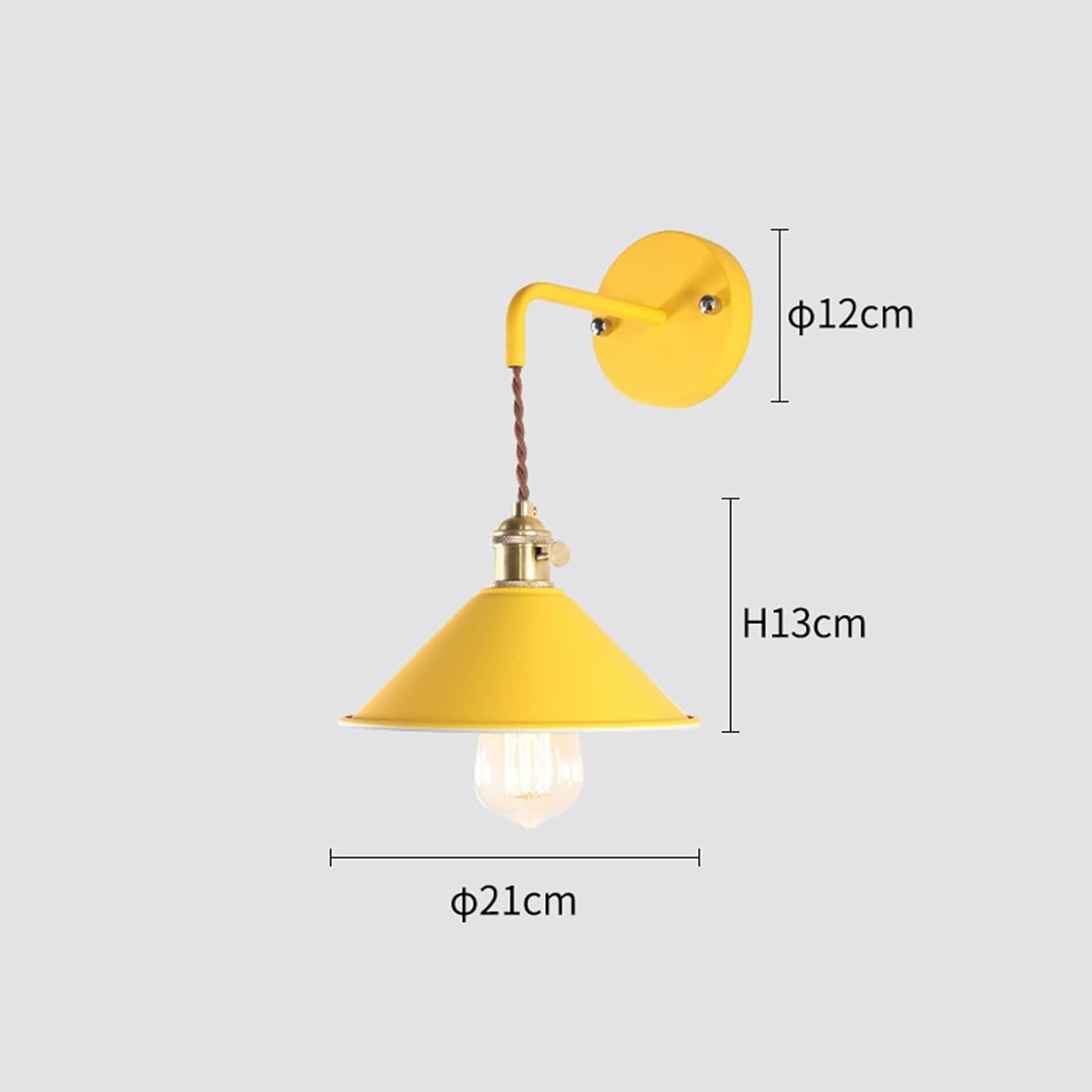 Nordic Wall Sconce Lamps, E26 Edison Copper Wall Mounted Lighting, Macaron Wall Lamp Fixture Bedside & Bathroom Vanity Lights with Frosted Paint Body