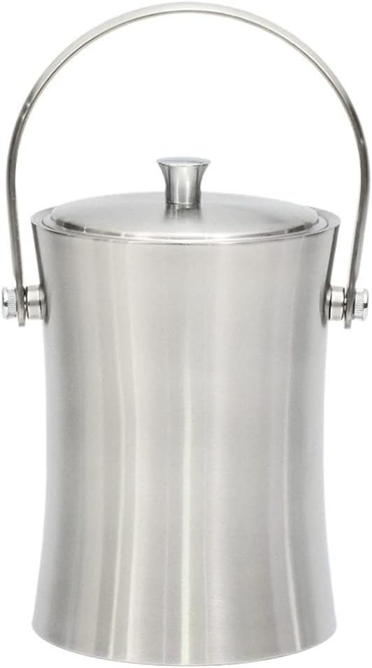 Ice Bucket Ice Bucket for Freezer Stainless Steel Double-layer Ice Bucket portable Bar Party Red Wine Beer Bucket Cold Ice Bucket Large-capacity Ice Bucket Ice Buckets Party Cooler Drink Cooler(S22.5c