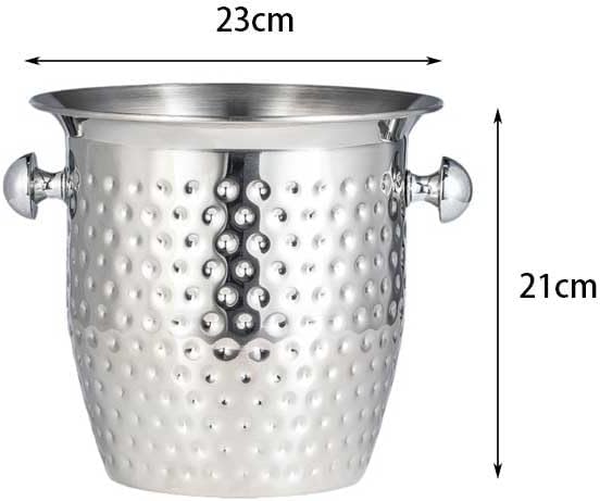 Ice Bucket Ice Bucket for Freezer Stainless Steel Ice Bucket Large Champagne Basin, Double Handle Red Wine Ice Bucket, Home Ice Bucket Cocktail Bucket Ice Buckets Party Cooler Drink Cooler(B)