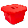 Globe Scientific 455015R Rectangular Ice Bucket with Lid, Red, 4.5L Capacity, 330mm Length, 280mm Width, 185mm Height