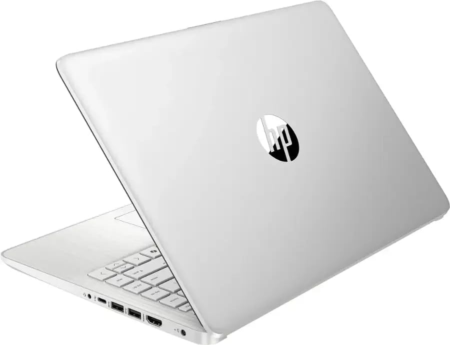 HP 14' Business Laptop Computer with Microsoft Office 365, 4-Core Intel Processor, 128GB SSD + 1TB Cloud Storage, 8GB RAM, Windows 11, SageNova Earphones, Natural Silver