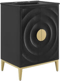 Modway Beau 24 Inch Wood Bathroom Vanity Cabinet in Black Black