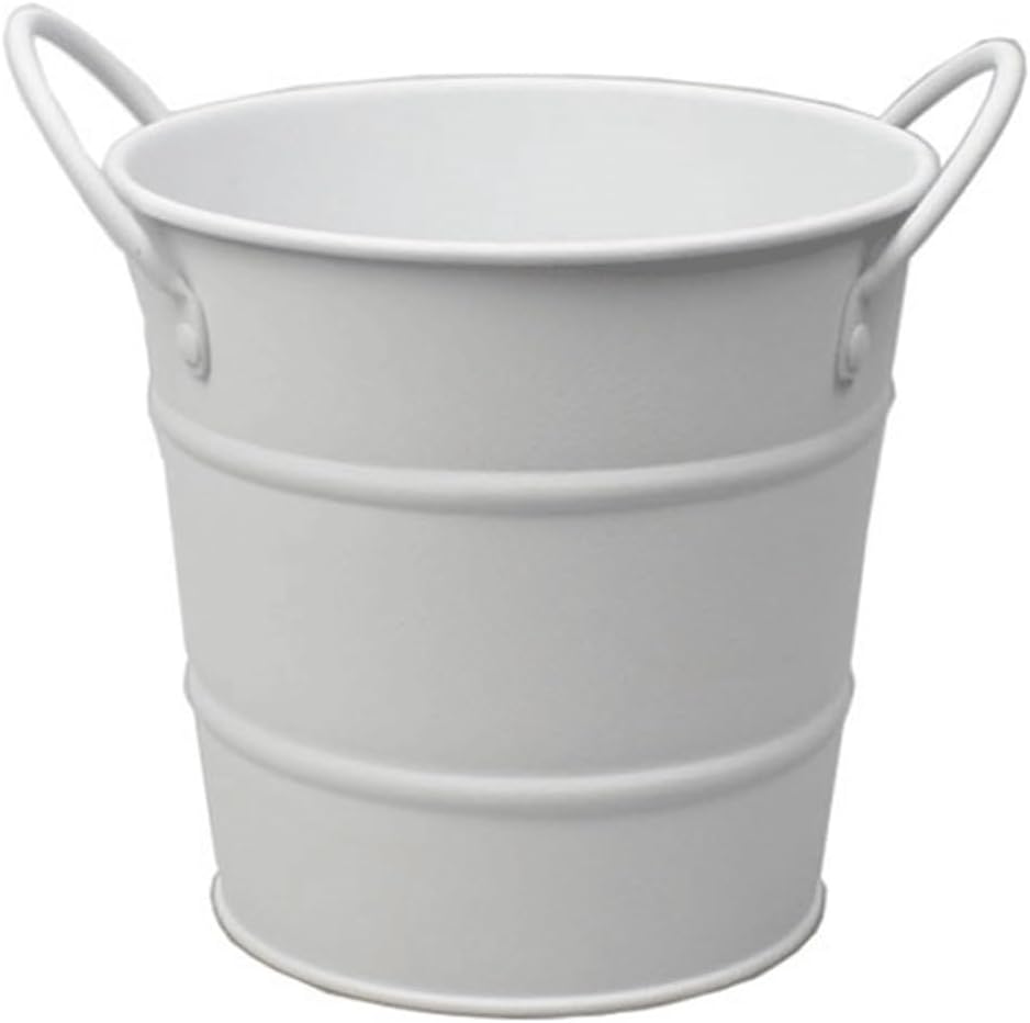 Ice Buckets 600ml Ice Bucket Stainless Steel Tableware Snack Bucket Ice Bucket Mini Storage Bucket Desktop Trash Can Ice Bucket Kits (Color : White)