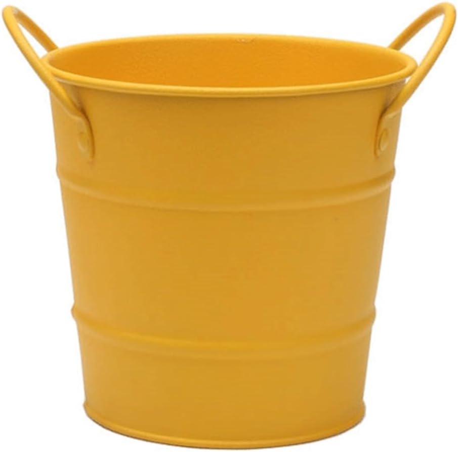 Ice Buckets 600ml Ice Bucket Stainless Steel Tableware Snack Bucket Ice Bucket Mini Storage Bucket Desktop Trash Can Ice Bucket Kits (Color : Yellow)