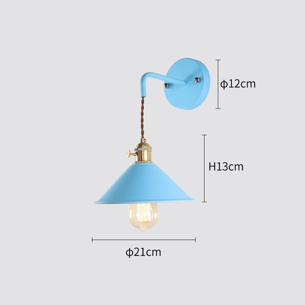 Nordic Wall Sconce Lamps - Macaron E26 Edison Copper Wall Mounted Lighting Fixture with Frosted Paint Body, Bedside Lamp & Bathroom Vanity Spotlights