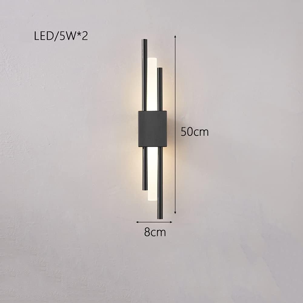 Wall Sconces Nordic Wrought Iron Wall Sconce Modern Minimalist Art Wall Light Wall Mounted Lighting Fixture for Bedroom Bathroom Villa Balcony Decoration Modern Wall Light Fixture(Warm Light,S-Black)
