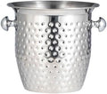 Ice Bucket Ice Bucket for Freezer Stainless Steel Ice Bucket Large Champagne Basin, Double Handle Red Wine Ice Bucket, Home Ice Bucket Cocktail Bucket Ice Buckets Party Cooler Drink Cooler(B)