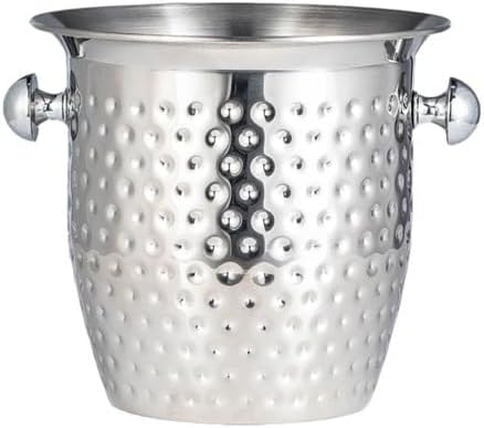 Ice Bucket Ice Bucket for Freezer Stainless Steel Ice Bucket Large Champagne Basin, Double Handle Red Wine Ice Bucket, Home Ice Bucket Cocktail Bucket Ice Buckets Party Cooler Drink Cooler(B)