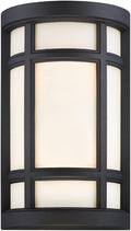 DESIGNERS FOUNTAIN Logan Square 2-Light Outdoor Wall Sconce, 8 Inch Lighting Fixture for Patio, Porch and Front Door, Black, 34121-BK