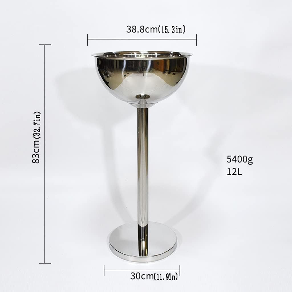 Ice Bucket Ice Bucket for Freezer Stainless Steel Champagne Basin Outdoor Party Party Red Wine Beer Beverage Floor Standing Stand Keep Cooling Ice Bucket Ice Buckets Party Cooler Drink Cooler(A)