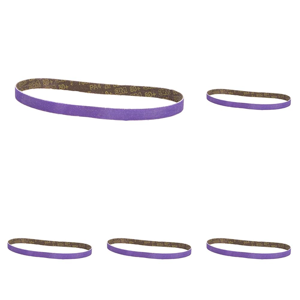 3M Cubitron II File Belt, 33446, 80+ Grit, 1/2 in x 18 in, File Belts, Resin Bonded, Spot Weld Removal, 10 Count (Pack of 5)