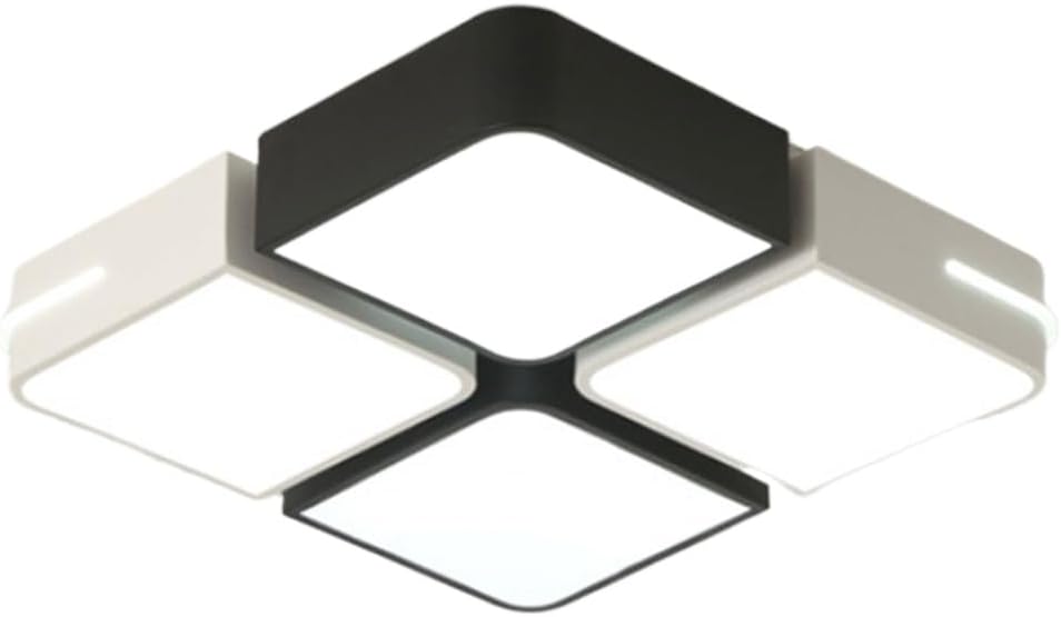 Black and White Simple Design Ceiling Light Fixture Square LED Ceiling Lamp Dimmable Led Flush Mount Ceiling Light Decorative Ceiling Lighting for Kitchen Bedroom Bathroom