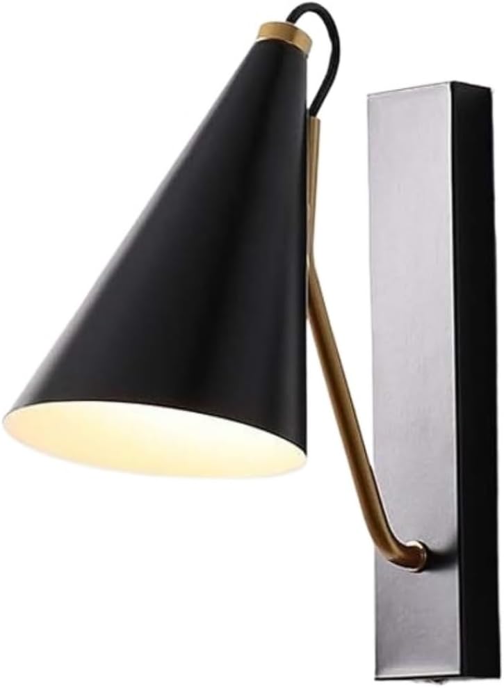 Sconce Wall Lighting Wall Light Corridor Aisle Wall Lamp Modern Wrought Iron Creative Bedroom Bedside Wall Sconce Bathroom Light Fixtures(Black)
