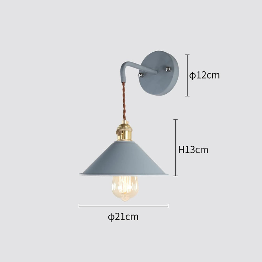 Nordic Wall Sconce Lamps - Macaron E26 Edison Copper Wall Mounted Lighting Fixture, Frosted Paint Body for Bedside & Bathroom Vanity Lights