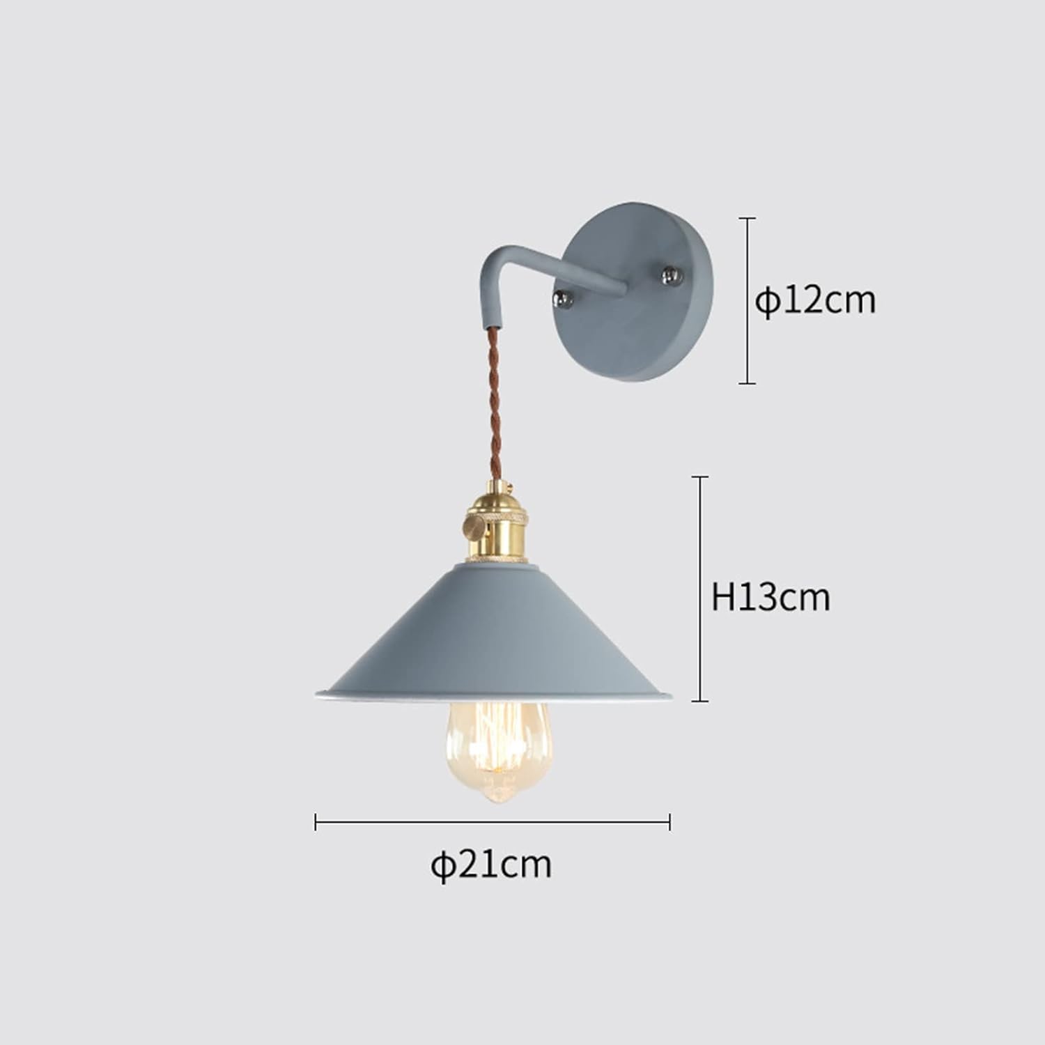 Nordic Wall Sconce Lamps - Macaron E26 Edison Copper Wall Mounted Lighting Fixture, Frosted Paint Body for Bedside & Bathroom Vanity Lights
